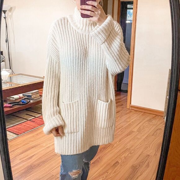 Peruvian Connection Ivory Turtleneck Knit Sweater L - Picture 7 of 7